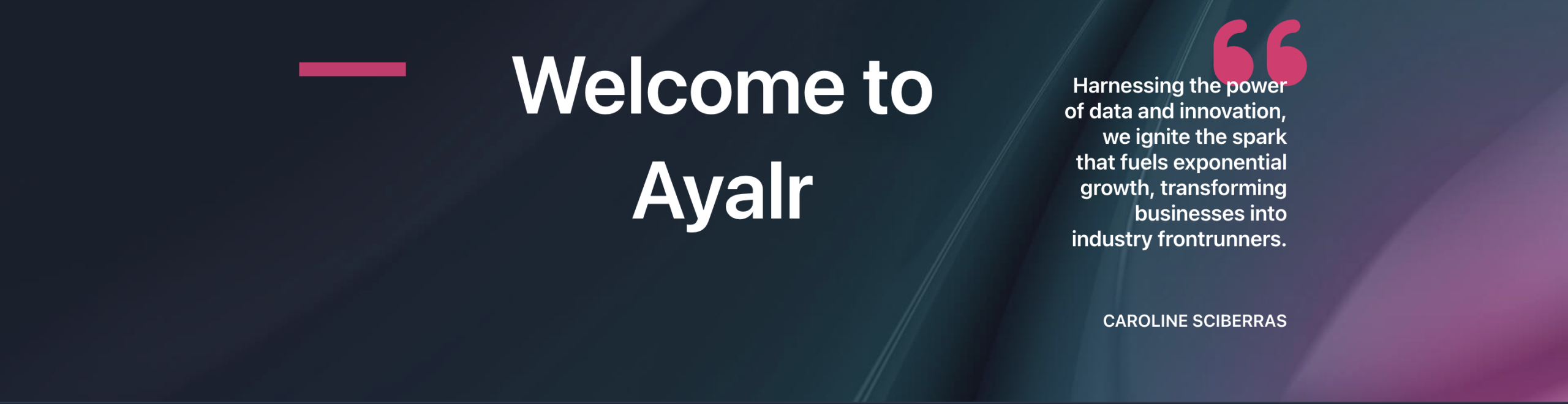 Welcome to Ayalr hero image